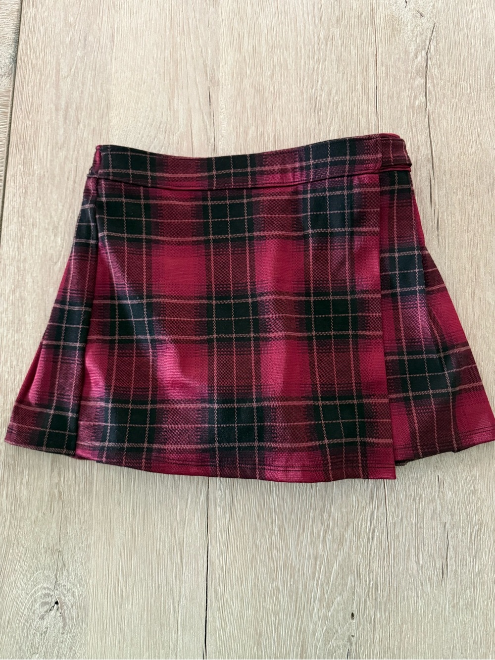 Abercrombie & Fitch Burgundy and Black Plaid Mini Skirt